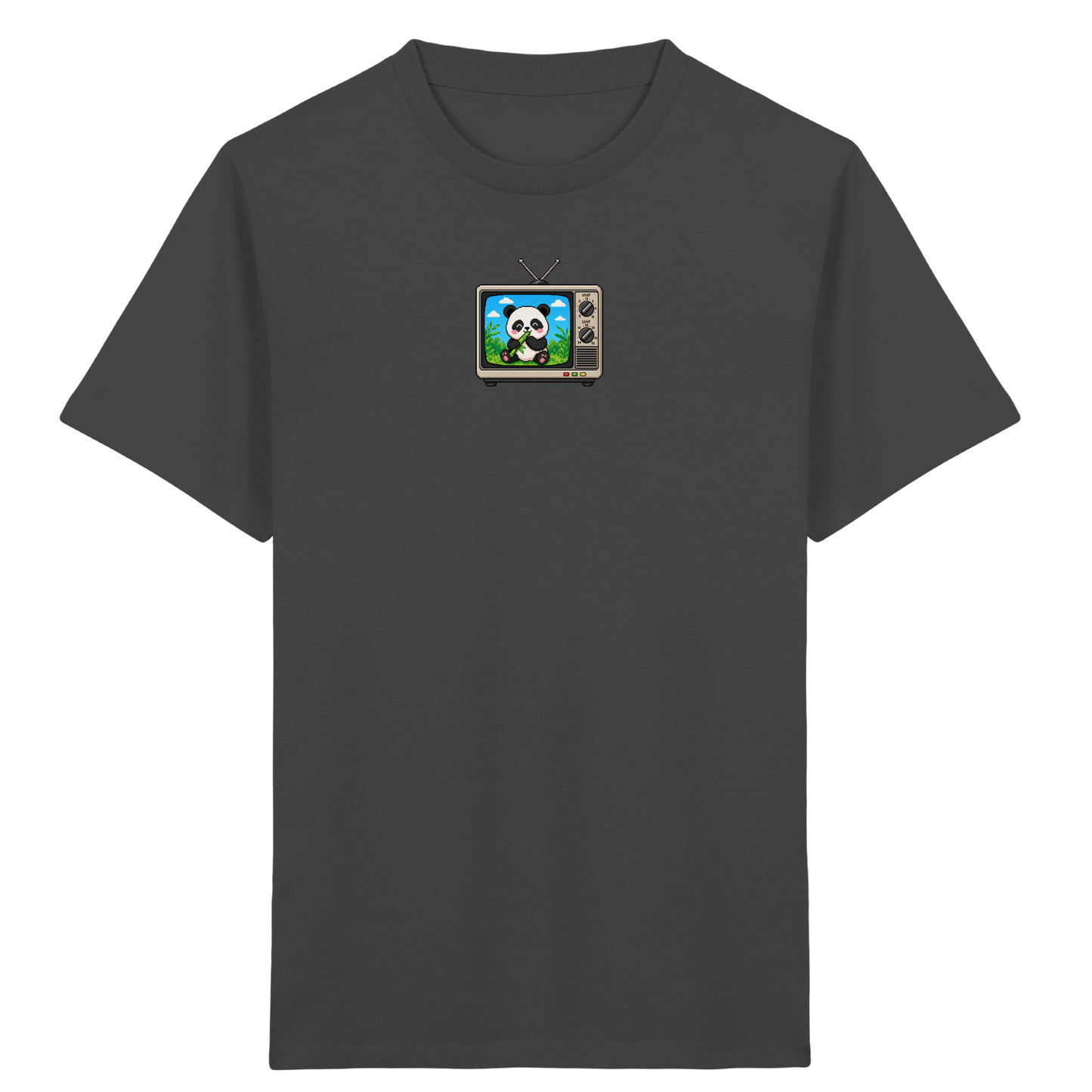 Pixel Panda Fernsehen: Retro Kinder T-Shirt - Kinder Bio T-Shirt