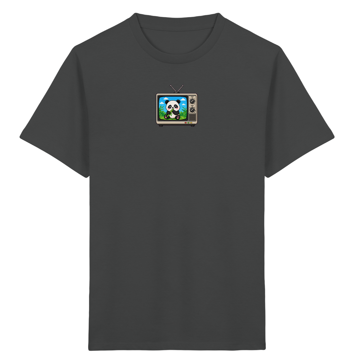Pixel Panda Fernsehen: Retro Kinder T-Shirt - Kinder Bio T-Shirt