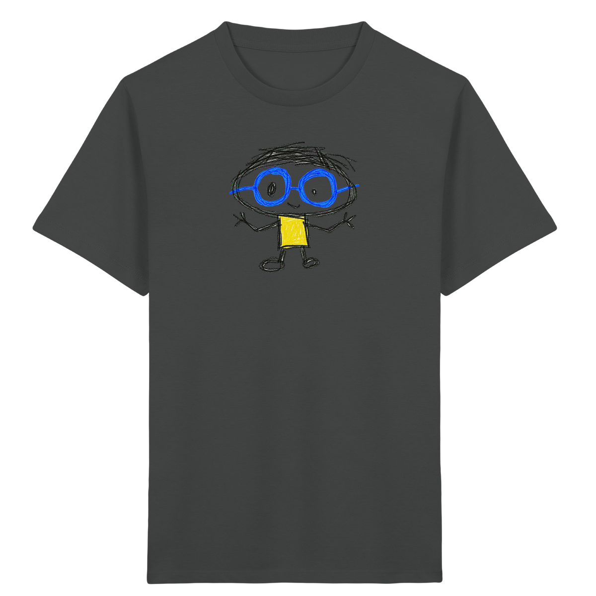 Kritzelkopf mit Riesenbrille - Kinder Bio T-Shirt