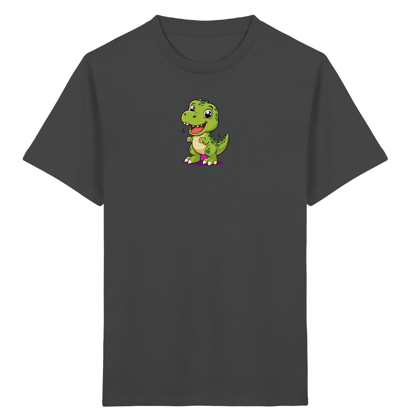 Fröhlicher Dino mit rosa Füßen Kinder T-Shirt - Kinder Bio T-Shirt
