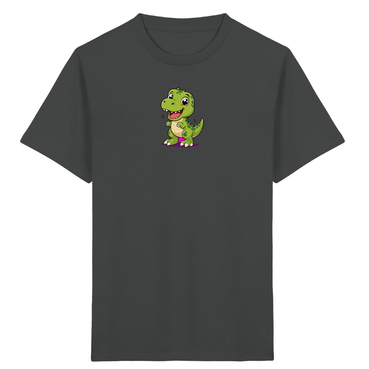 Fröhlicher Dino mit rosa Füßen Kinder T-Shirt - Kinder Bio T-Shirt