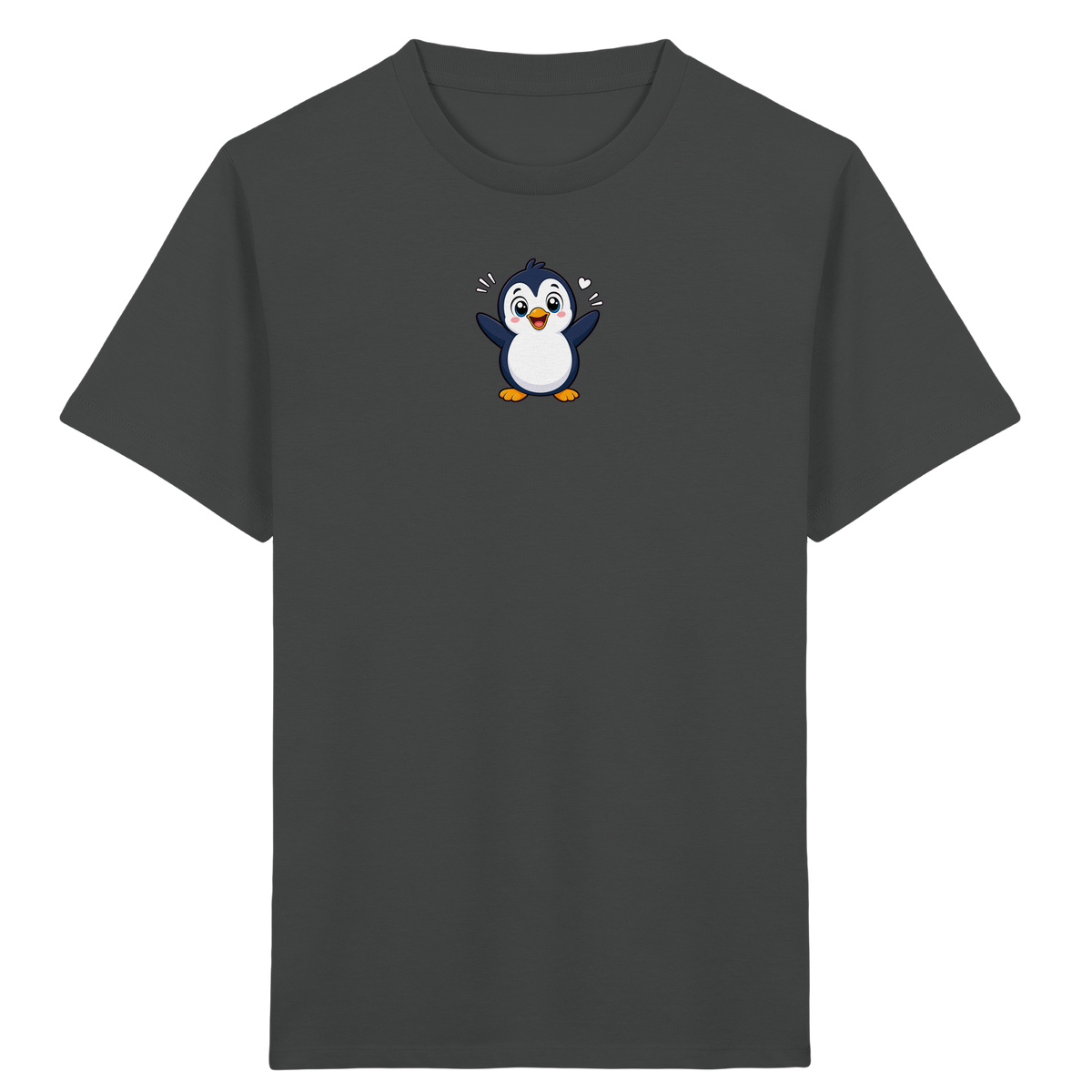 Fröhlicher Pinguin: Kinder-T-Shirt mit Herzchen - Kinder Bio T-Shirt