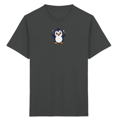Fröhlicher Pinguin: Kinder-T-Shirt mit Herzchen - Kinder Bio T-Shirt
