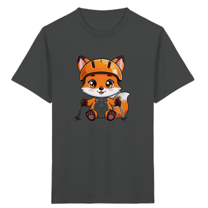 Fuchs auf Skiern – Kinder Bio-T-Shirt