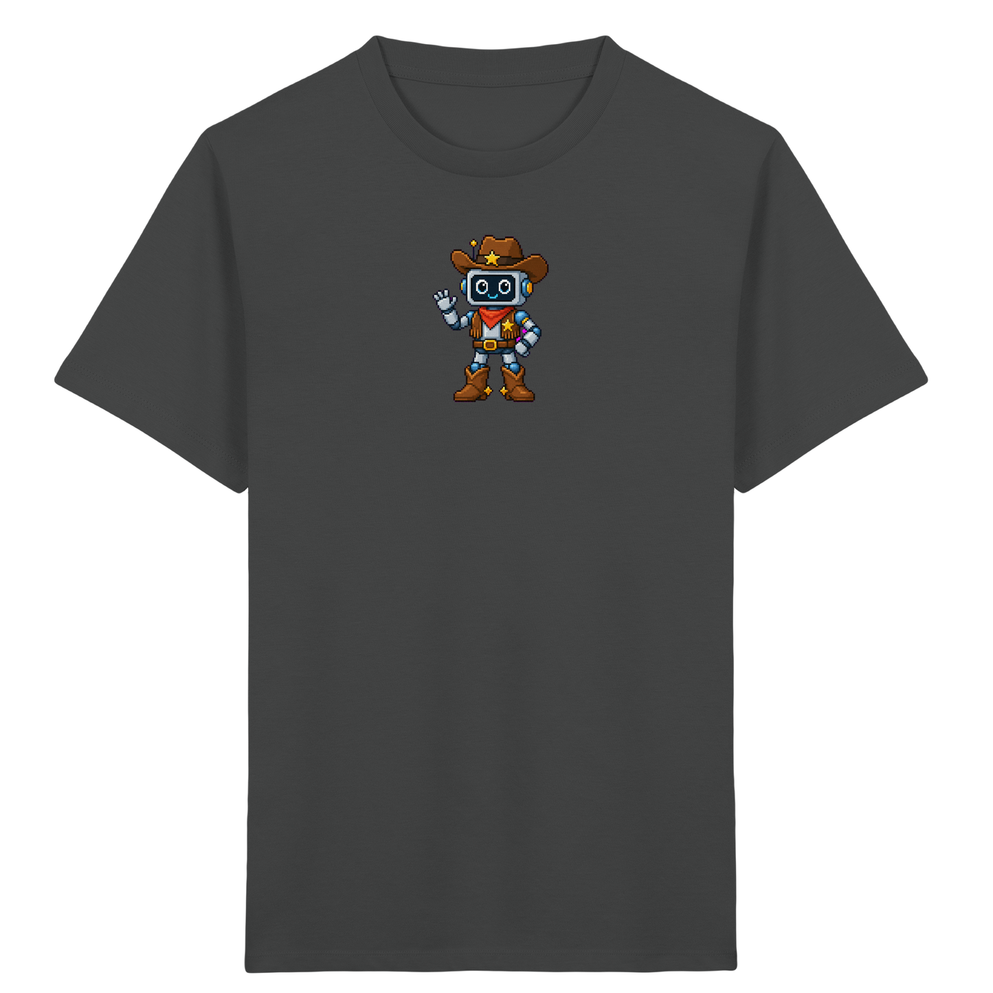 Pixel Roboter T-Shirt: Freundliches Lächeln - Kinder T-Shirt