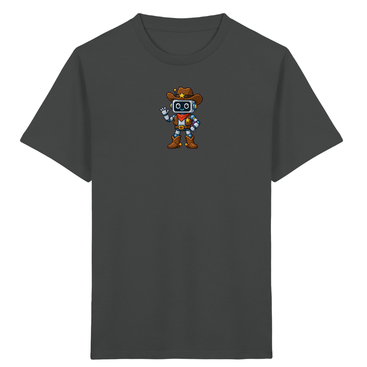 Pixel Roboter T-Shirt: Freundliches Lächeln - Kinder T-Shirt
