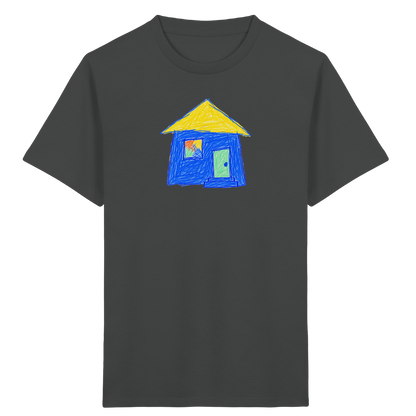 Blaues Regenbogenfenster Haus - Kinder Bio T-Shirt