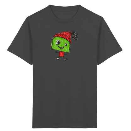 Kritzelkopf mit roter Bommelmütze - Kinder Bio T-Shirt
