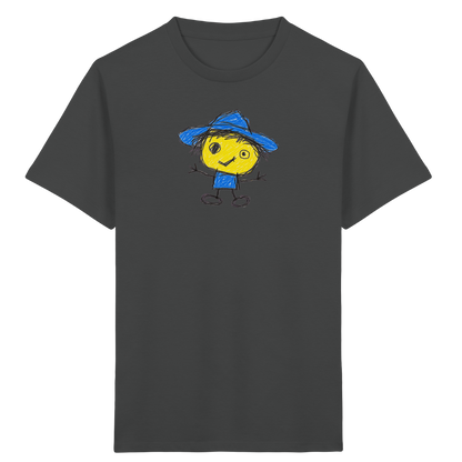Kritzelkopf mit blauem Regenhut - Kinder Bio T-Shirt