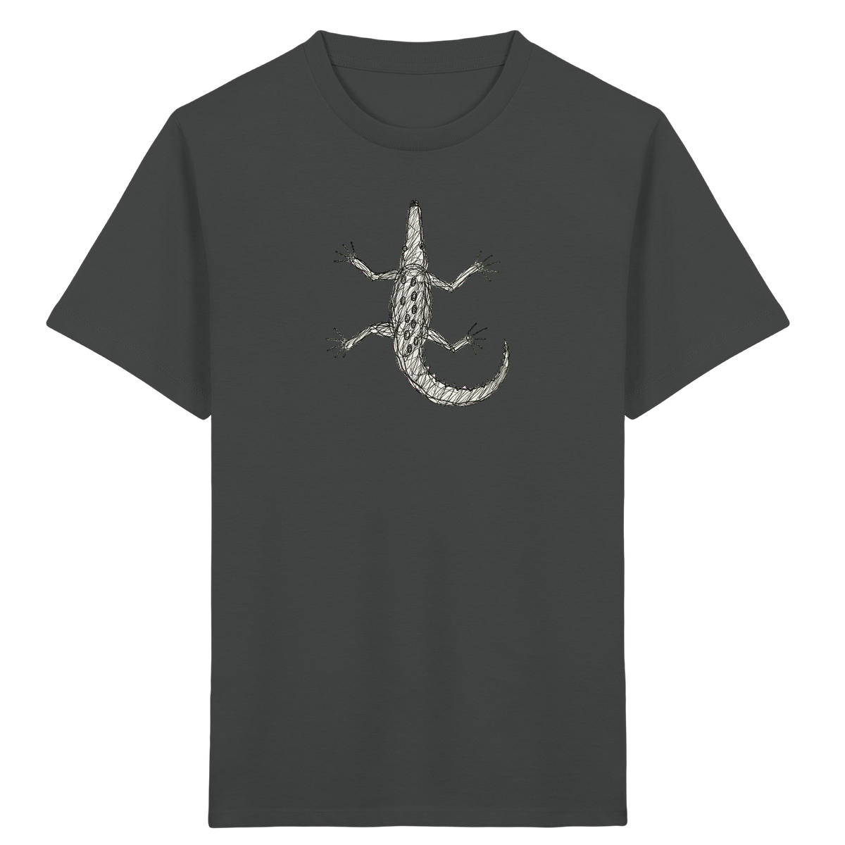 Krokodil von oben gezeichnet - Kinder Bio T-Shirt