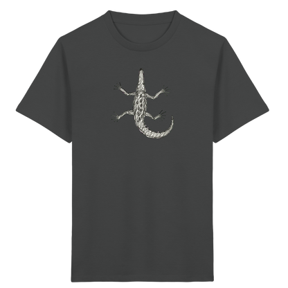 Krokodil von oben gezeichnet - Kinder Bio T-Shirt