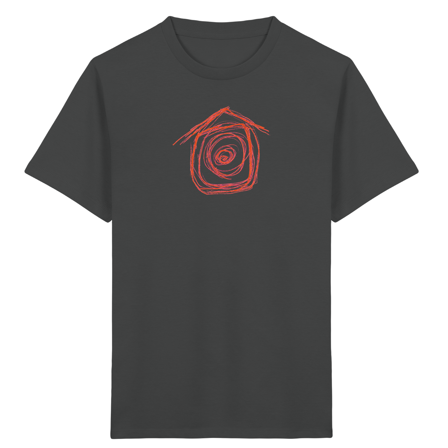 Mandarinenoranges Spiralenhaus Kinder T-Shirt - Kinder Bio T-Shirt