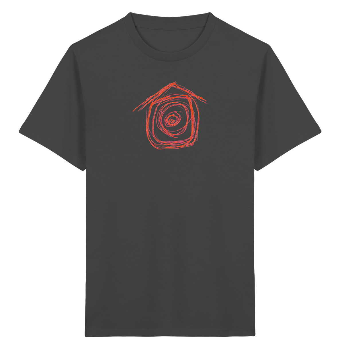 Mandarinenoranges Spiralenhaus Kinder T-Shirt - Kinder Bio T-Shirt