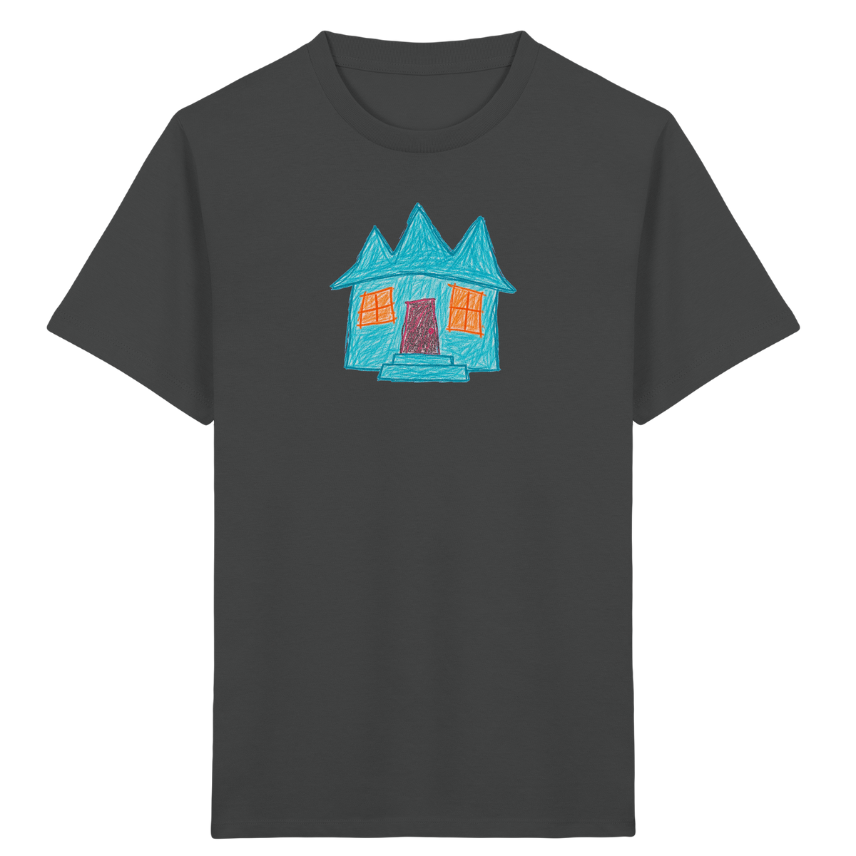 Türkises Zickzackhaus Kinder Shirt - Kinder Bio T-Shirt
