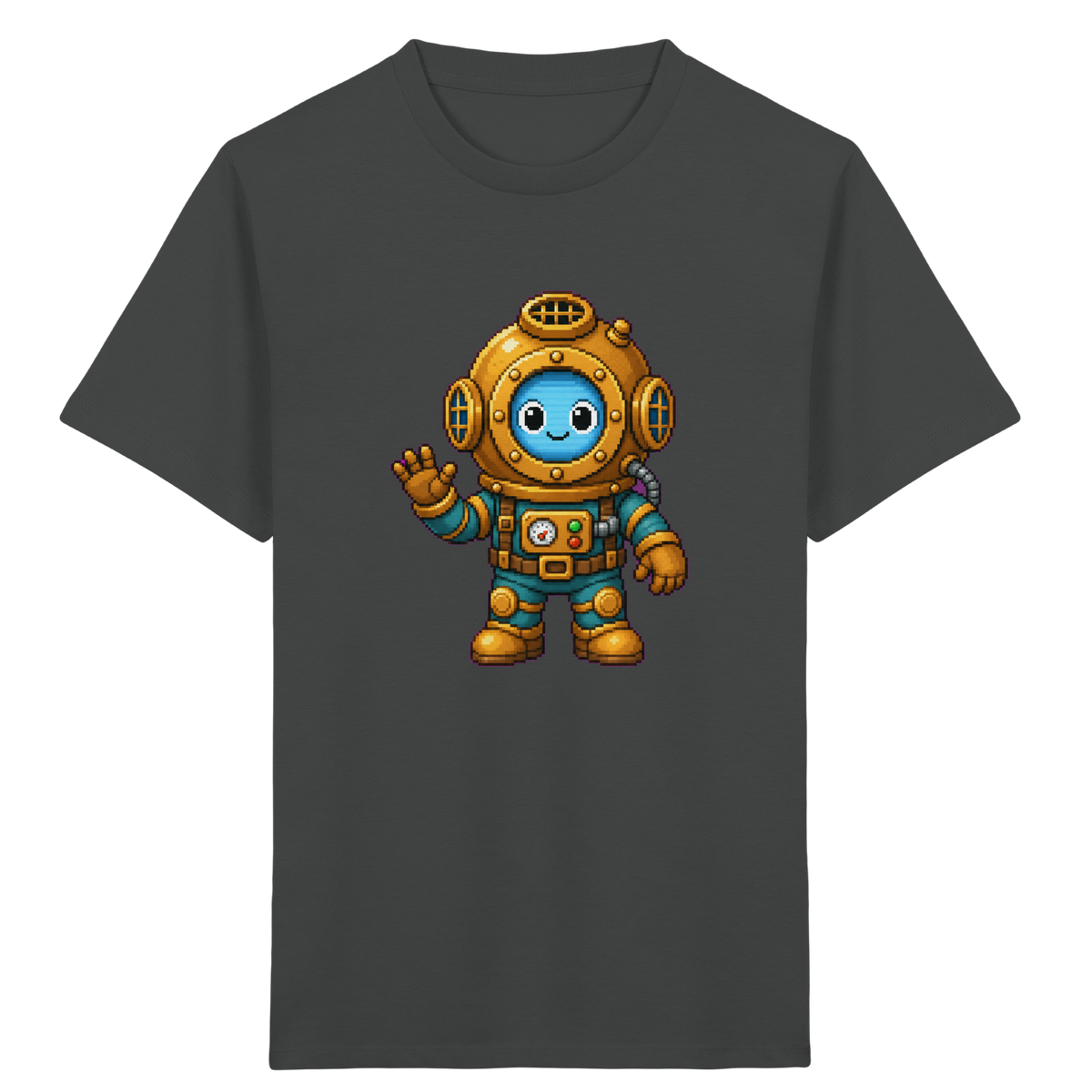 Pixel-Taucher: Goldener Helm Kinder T-Shirt - Kinder Bio T-Shirt