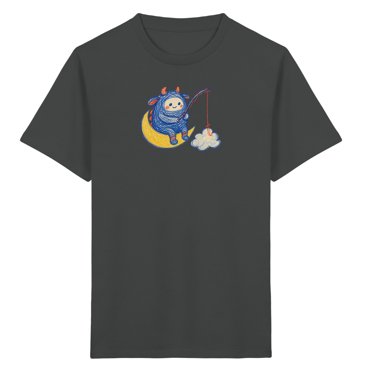 Kleiner Wolkenangler auf Mondsichel - Kinder Bio T-Shirt