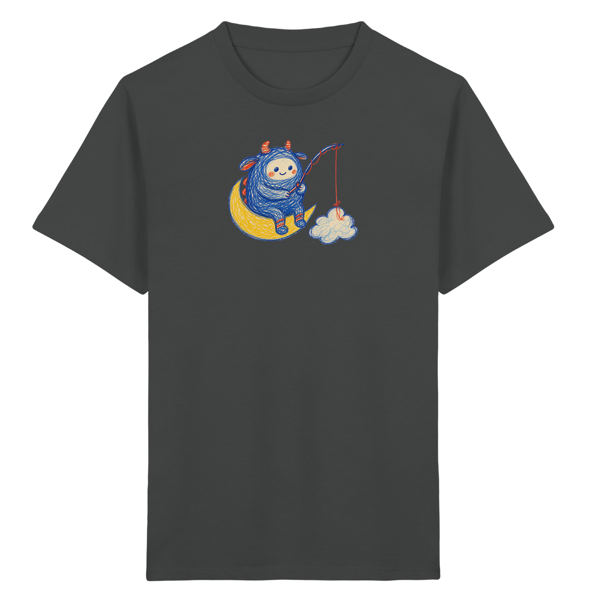 Kleiner Wolkenangler auf Mondsichel - Kinder Bio T-Shirt