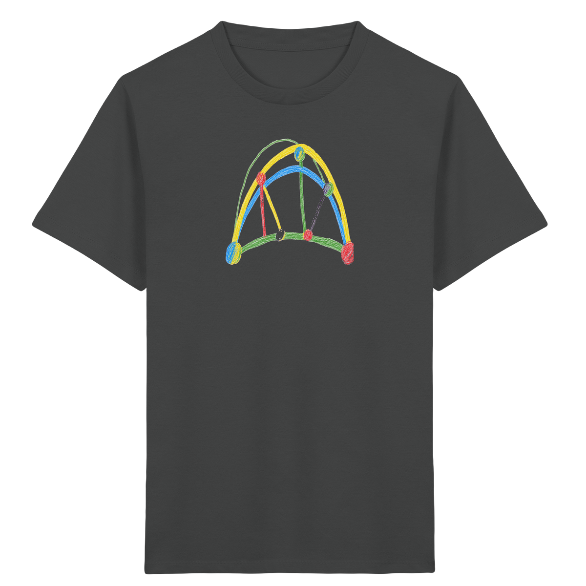 Bunte Brücke aus Farbpunkten - Kinder Bio T-Shirt