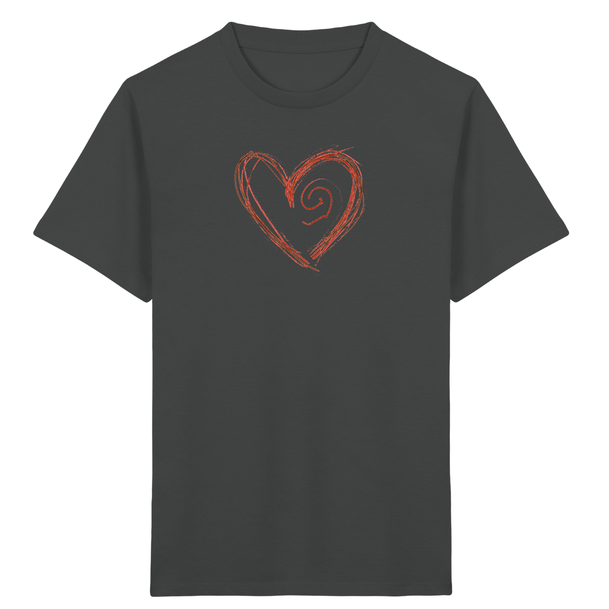 Zimtbraunes Krakelherz Kinder T-Shirt - Kinder Bio T-Shirt