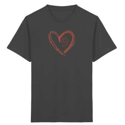 Zimtbraunes Krakelherz Kinder T-Shirt - Kinder Bio T-Shirt