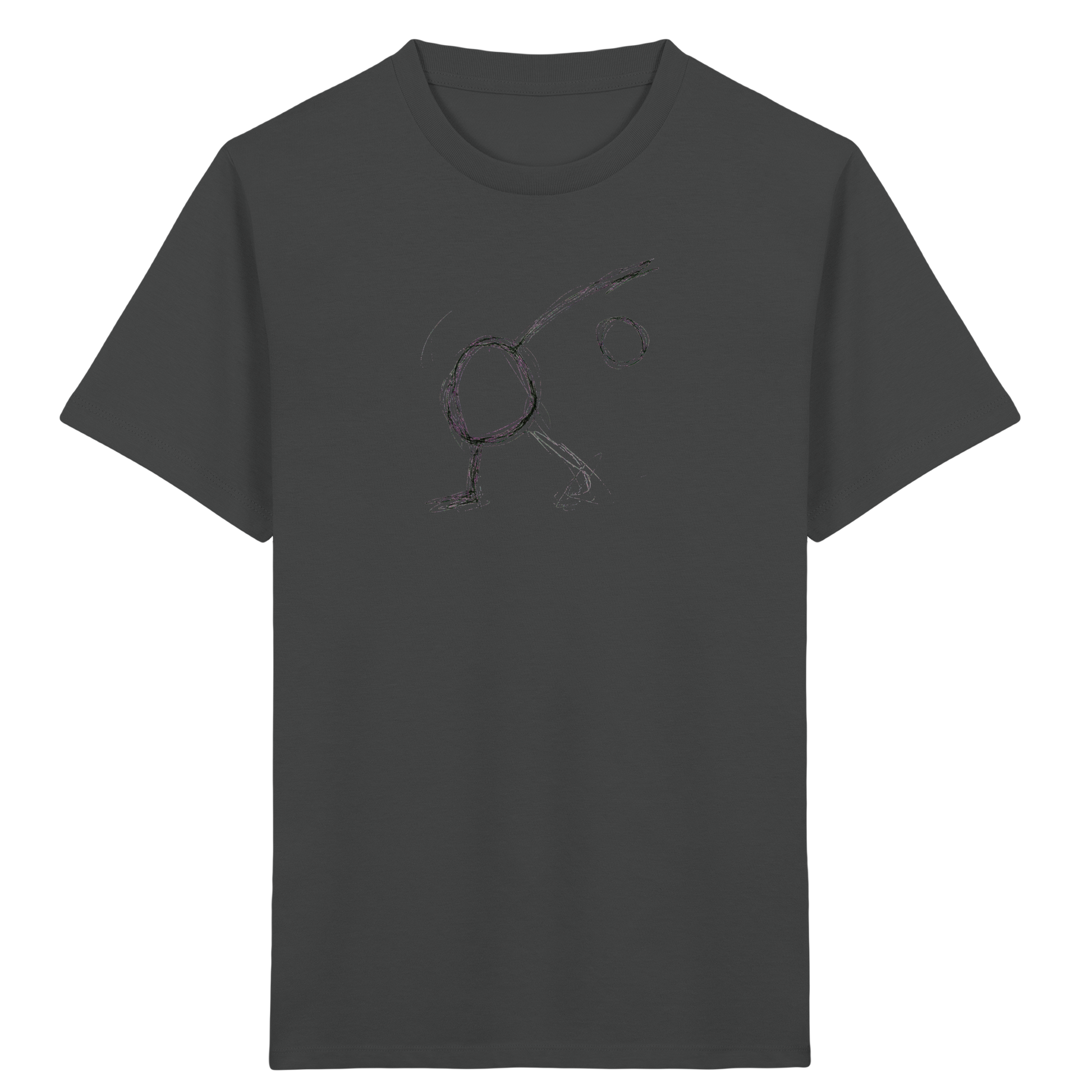 Schwarzer Linienmensch Kinder T-Shirt - Kinder Bio T-Shirt