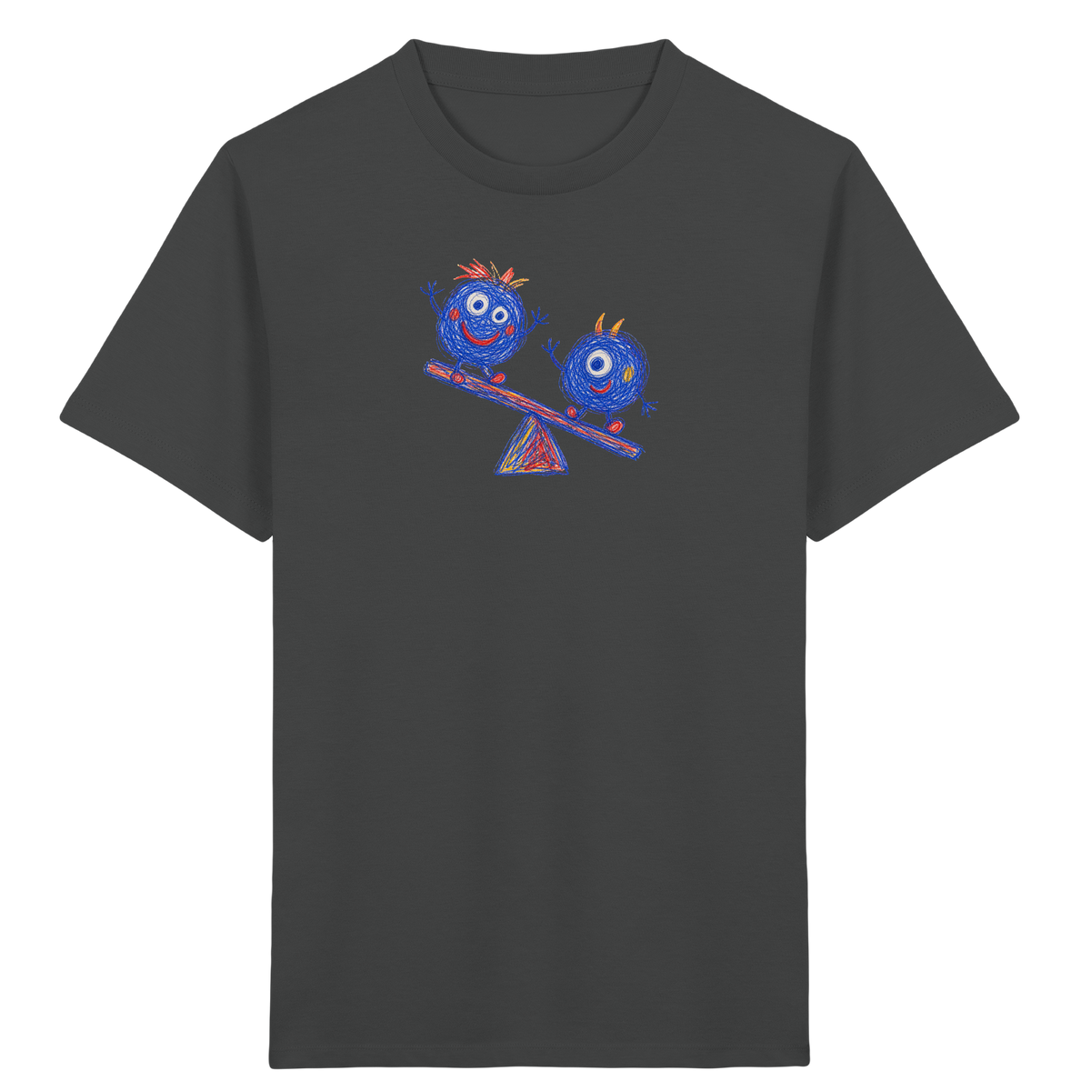 Wippenwuschel auf der Wippe - Kinder Bio T-Shirt