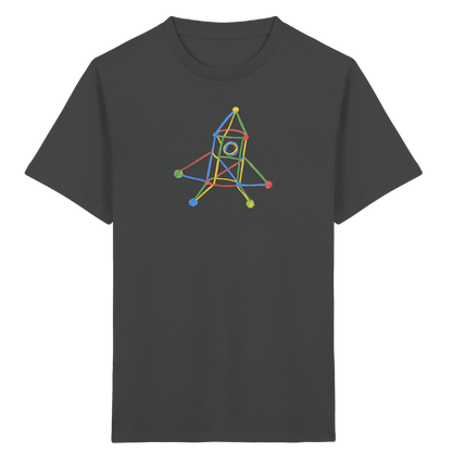 Bunte Rakete mit Farbpunkten - Kinder Bio T-Shirt