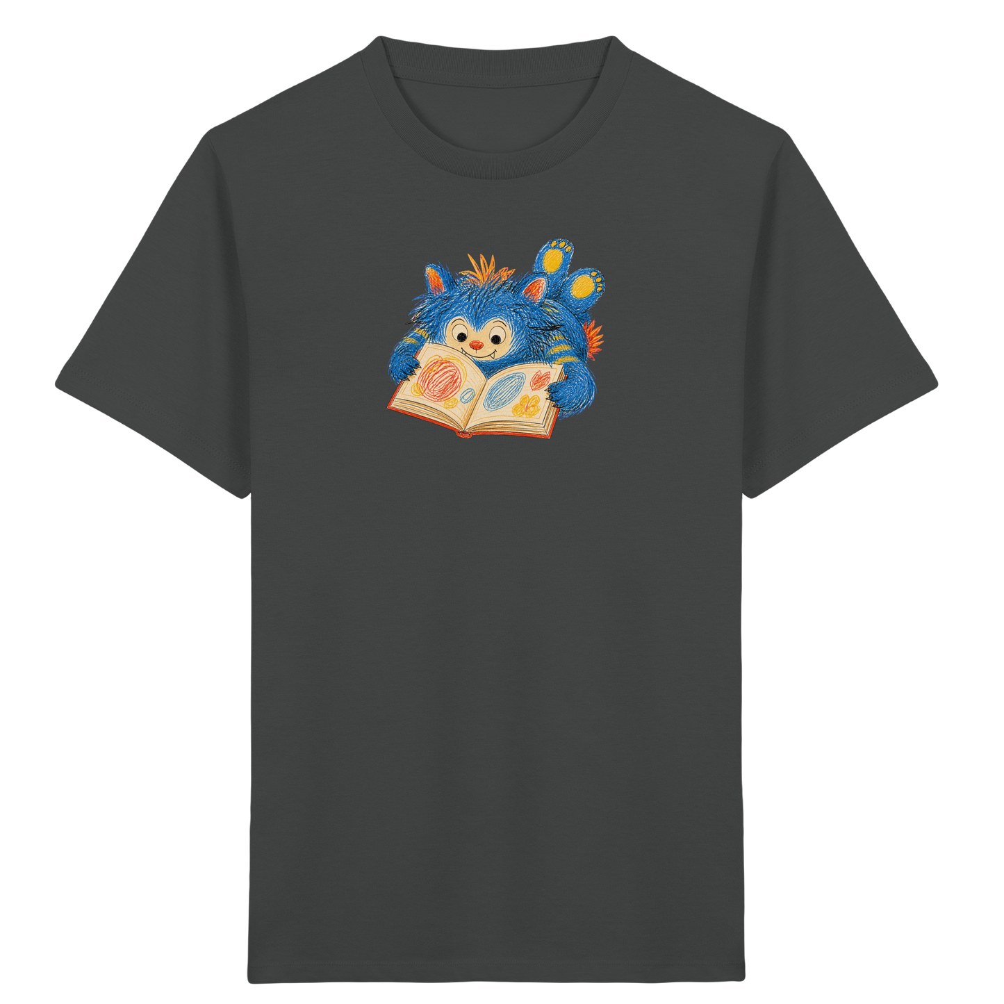 Bücherwurm Monster liest Bilderbuch - Kinder Bio T-Shirt