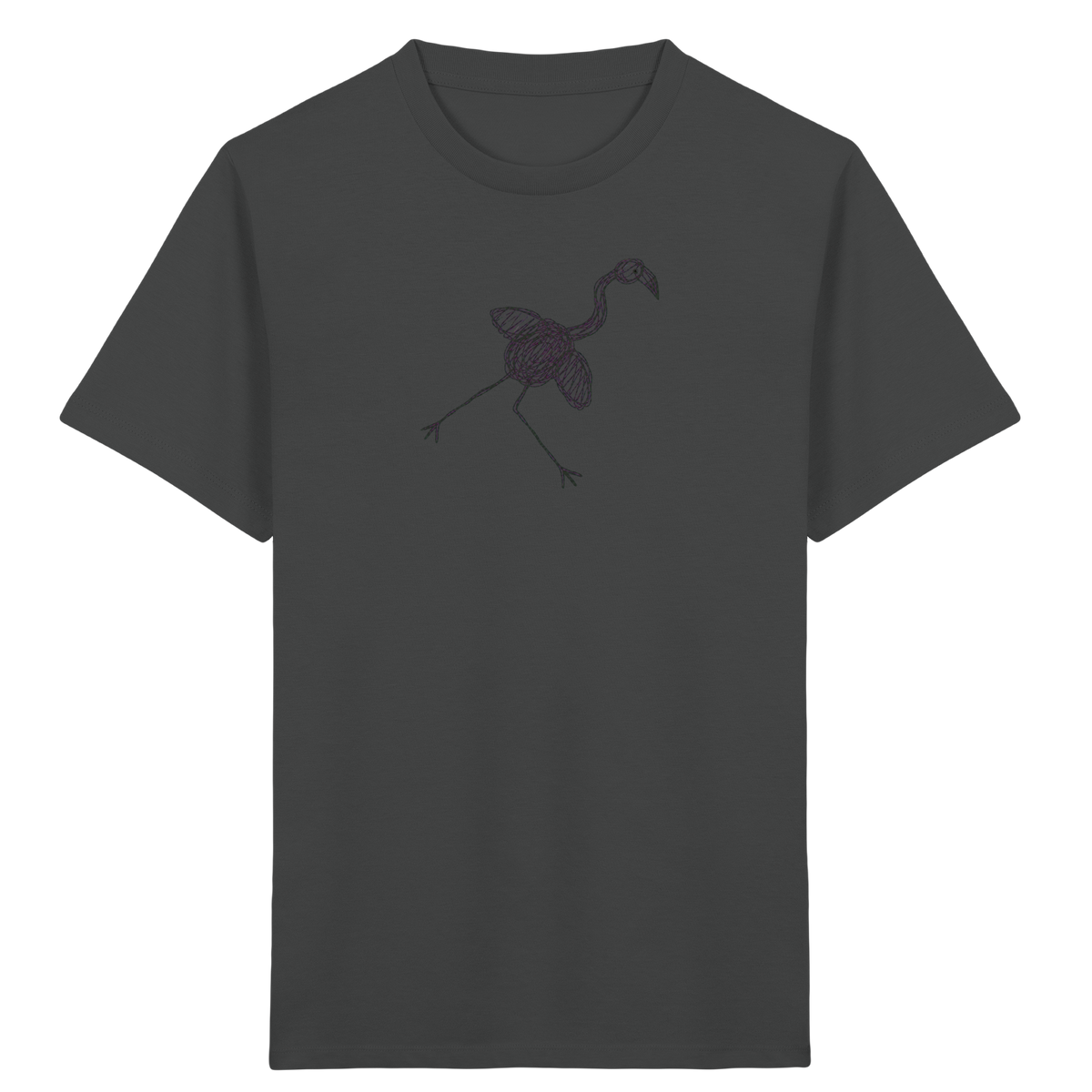 Flamingo von oben gezeichnet - Kinder Bio T-Shirt