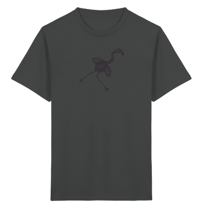 Flamingo von oben gezeichnet - Kinder Bio T-Shirt