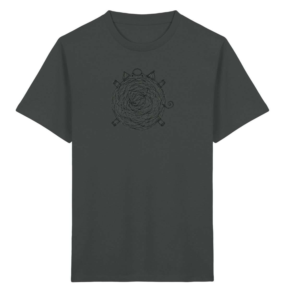 Schwein von oben Kritzelmotiv - Kinder Bio T-Shirt
