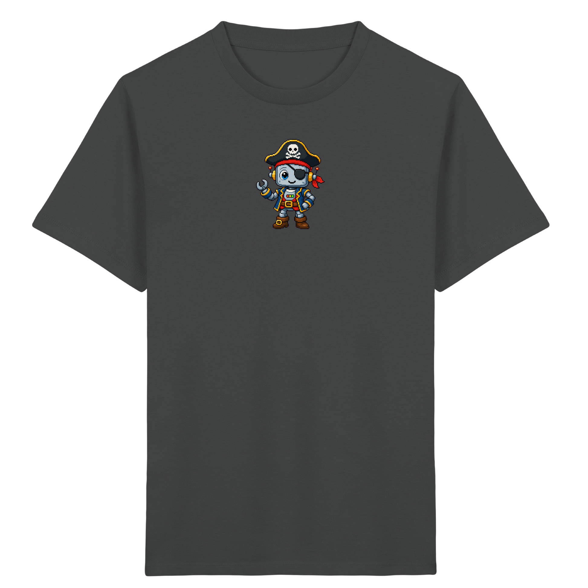 Roboter Pirat: Pixel-Art Kinder T-Shirt - Kinder T-Shirt