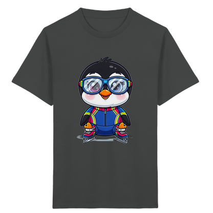 Pinguin auf Schlittschuhen – Kinder Bio-T-Shirt