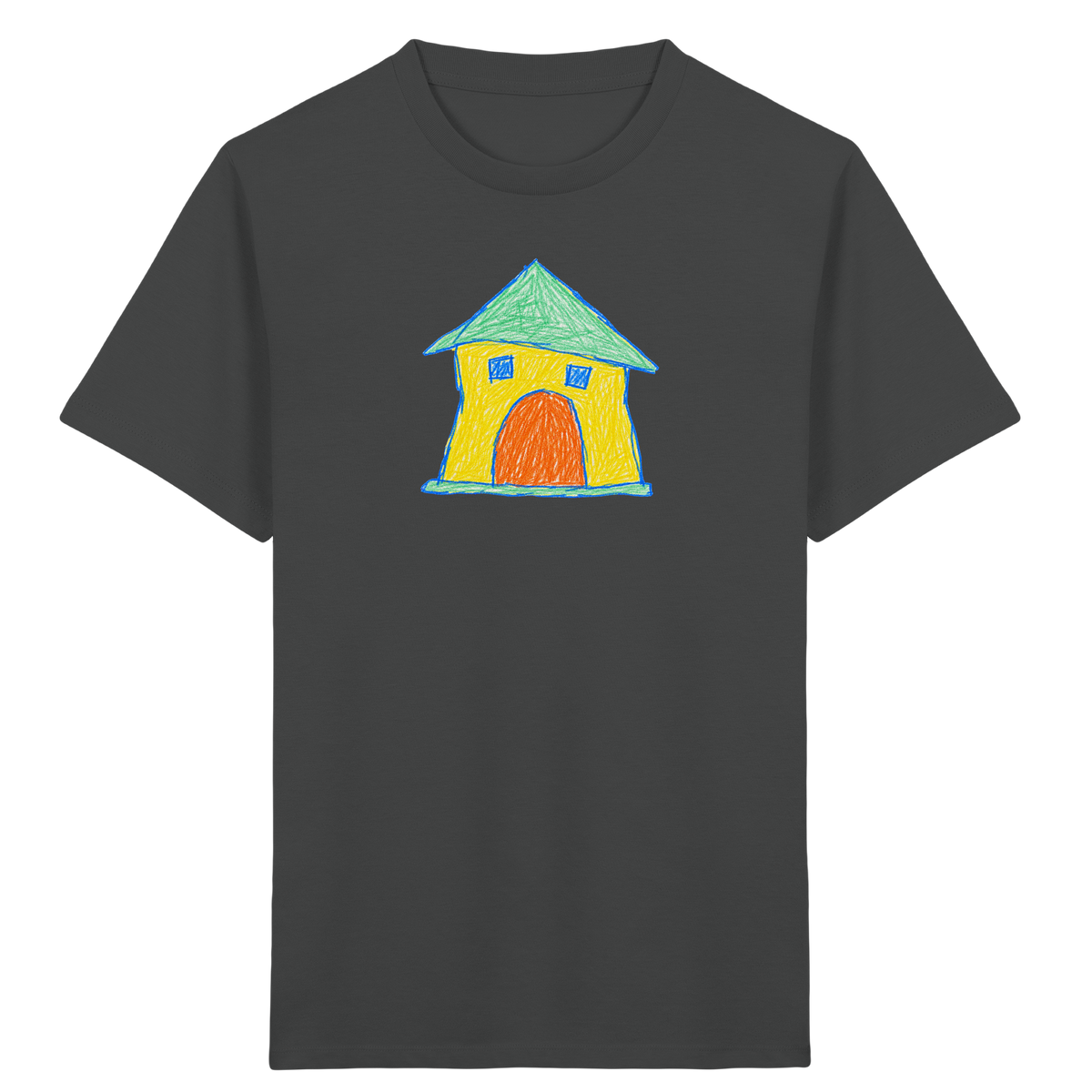 Gelbes Torhaus mit Mintdach - Kinder Bio T-Shirt