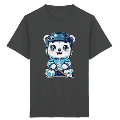 Eisbär mit Eishockeyausrüstung Kinder T-Shirt