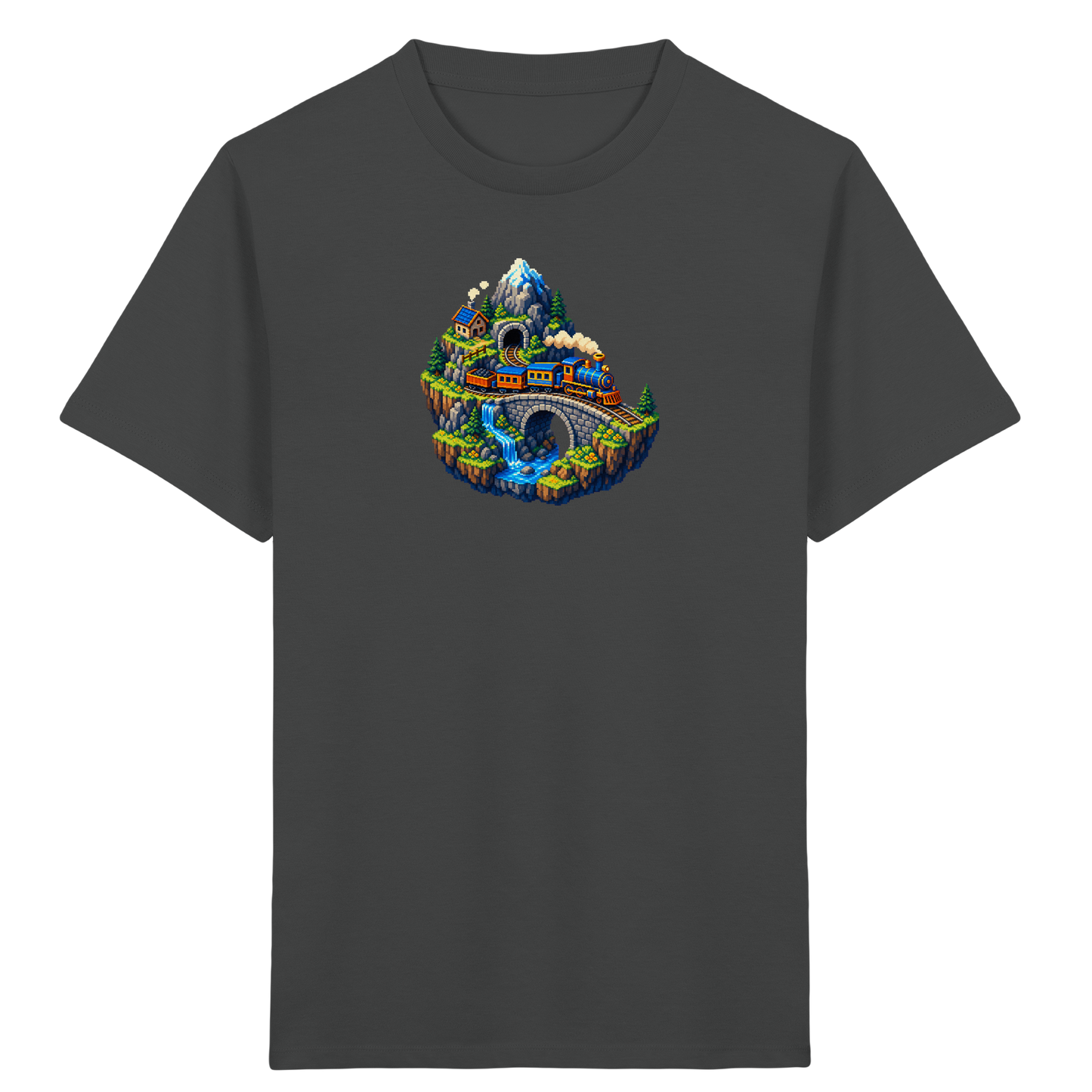 Retro Pixel Zug Abenteuer Shirt - Kinder Bio T-Shirt