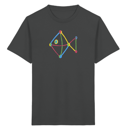 Farbpunkt Fisch Kinderzeichnung - Kinder Bio T-Shirt
