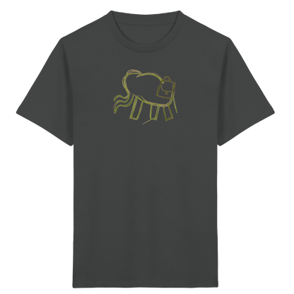 Grüner Wackelelefant mit Ranzen - Kinder Bio T-Shirt