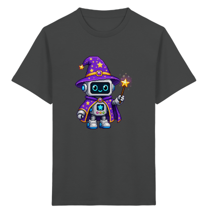 Pixel Roboter Zauberer T-Shirt: Magischer Spaß - Kinder Bio T-Shirt