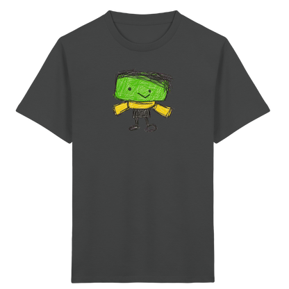 Kritzelkopf mit gelbem Schal - Kinder Bio T-Shirt