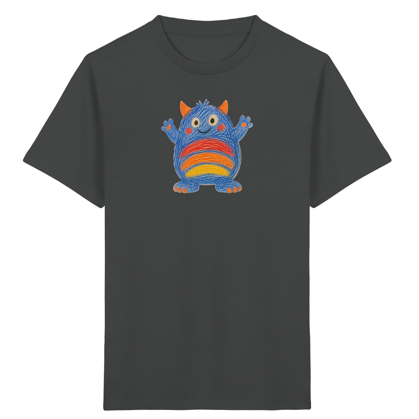 Regenbogenbauch Monster T-Shirt - Kinder Bio T-Shirt