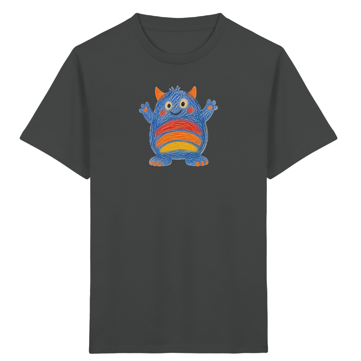 Regenbogenbauch Monster T-Shirt - Kinder Bio T-Shirt