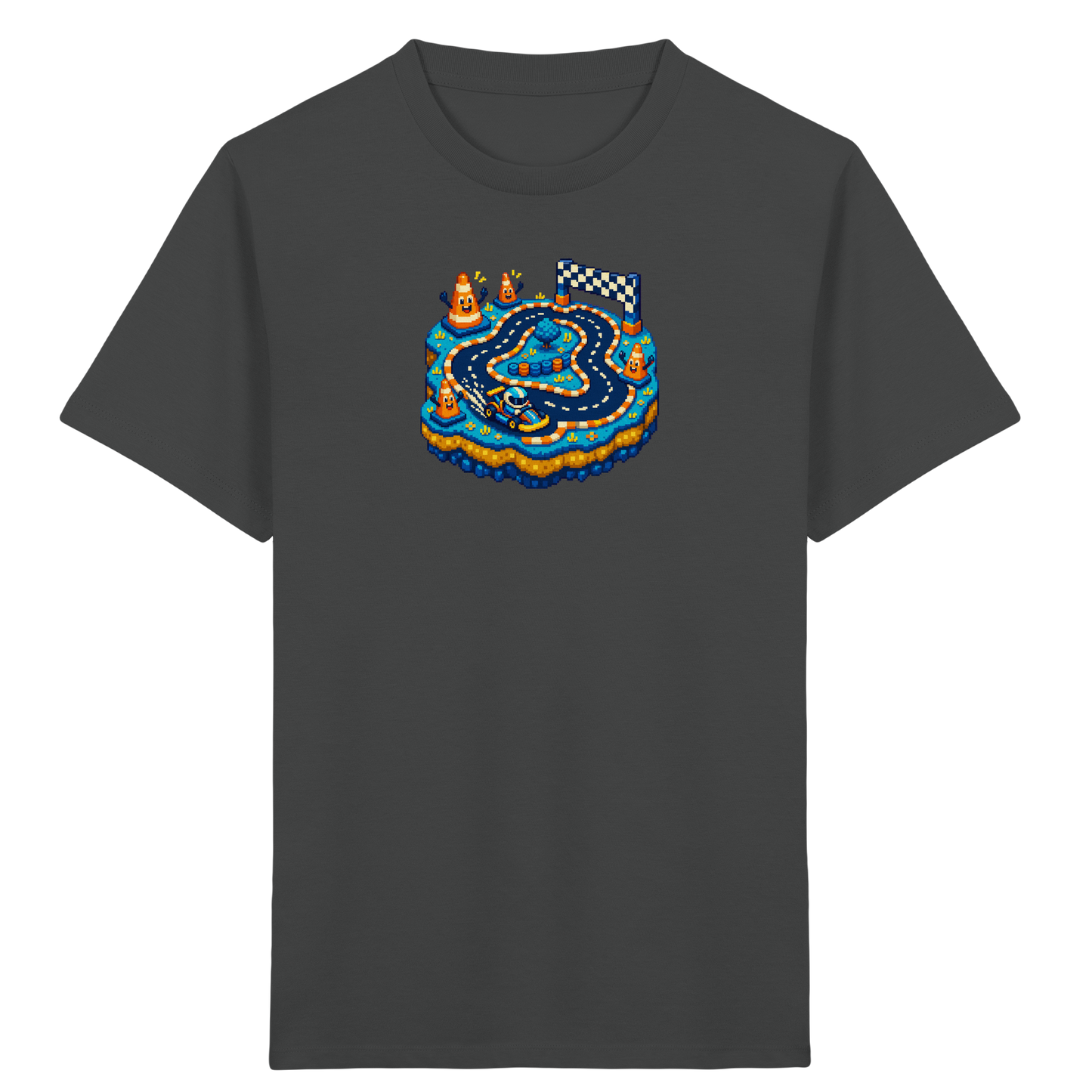 Cooles Pixel Go-Kart Rennshirt - Kinder Bio T-Shirt