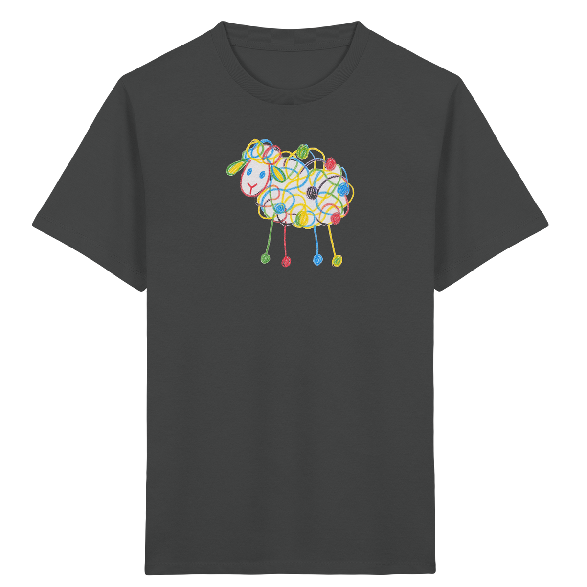 Buntes Farbpunkt-Schaf Shirt - Kinder Bio T-Shirt