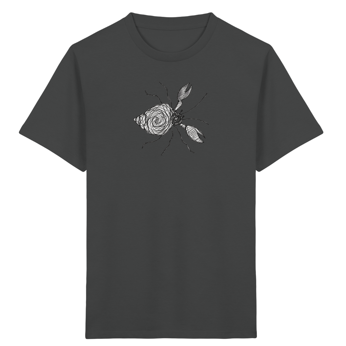 Einsiedlerkrebs von oben gezeichnet - Kinder Bio T-Shirt