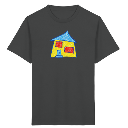 Gelbes Haus mit Doppelfenstern - Kinder Bio T-Shirt