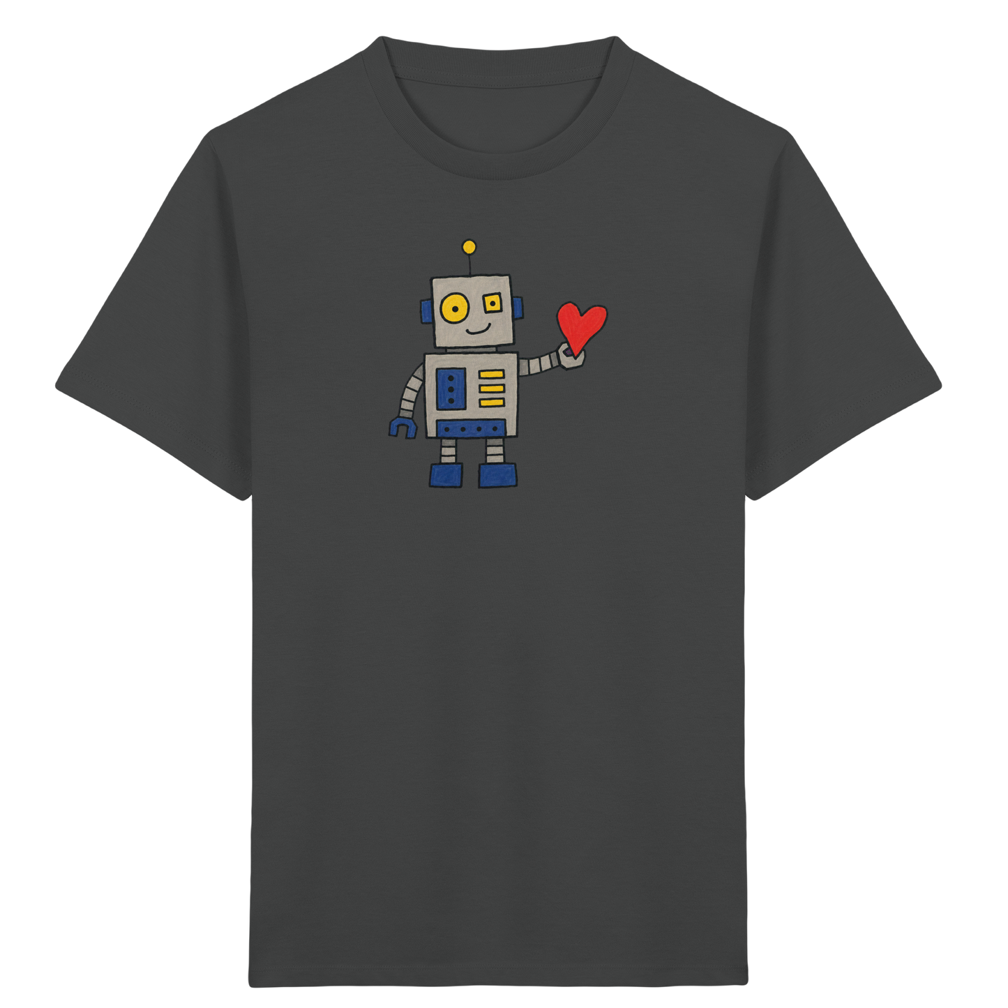 Verspieltes Roboter T-Shirt mit Herz - Kinder Bio T-Shirt