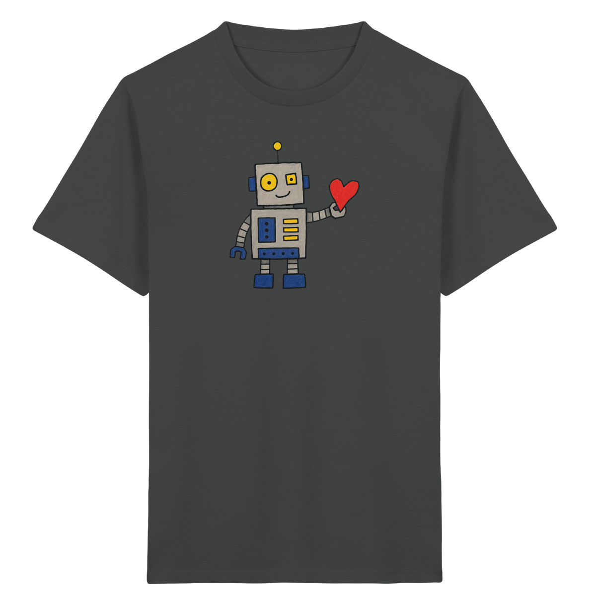 Verspieltes Roboter T-Shirt mit Herz - Kinder Bio T-Shirt