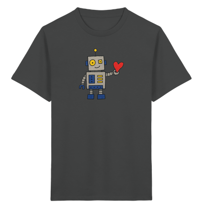 Verspieltes Roboter T-Shirt mit Herz - Kinder Bio T-Shirt