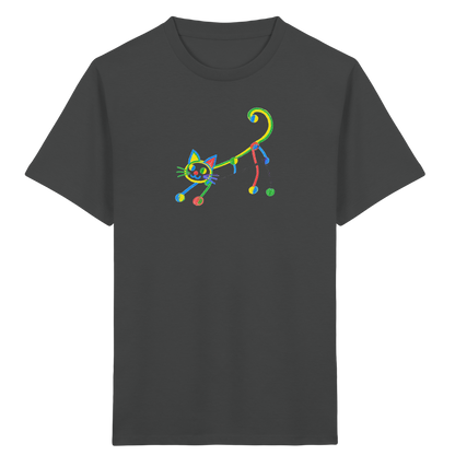 Farbpunkt Katze Kinderzeichnung - Kinder Bio T-Shirt